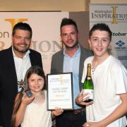 Winners of the young carers award Bradley and Kelsey Siddall with Neil Clough, from the Apprentice and John Heritage, divisional director of adult & secure services, at 5 Boroughs NHS Trust