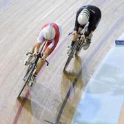 Joanna Rowsell, left, races her way into the final at the Sir Chris Hoy Velodrome. Picture courtesy of Press Association.