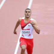 Adam Gemili, middle, took silver in the 100m final. Picture courtesy of Press Association.