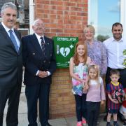 The defibrillator being put into Grappenhall Sports Club