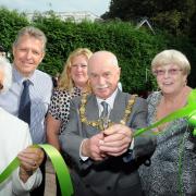 From left are Avis Clarkson, founder, Malcolm Clarkson, owner, Wendy Johnson, manager, Mayor Clr Ted Finnegan and mayoress Mavis MBS120914
