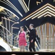 Lighting their way to success - UK Eurovision entry Electro Velvet take to the rehearsal stage in Vienna