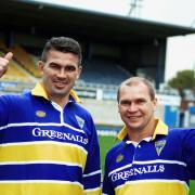 Allan Langer and Andrew Gee arrived at Warrington Wolves from Brisbane Broncos. Pictures by Mike Boden