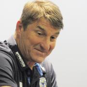 Tony Smith speaking after his side's win at Wigan last night. Picture by Mike Boden