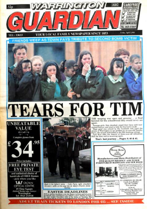 A community paid tribute to bombing victim Tim Parry, who received the full force of the second blast in the 1993 tragedy