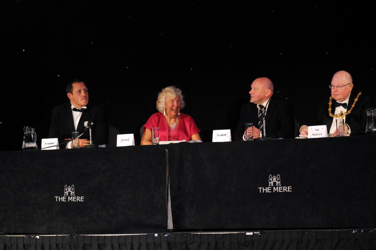 The judges Ben Westwood, Beryl Rigby, Ralph Casson and Mayor of Warrington Clr Peter Carey