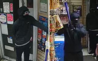 Images have been released by the police of three thugs who held up a shop in Orford
