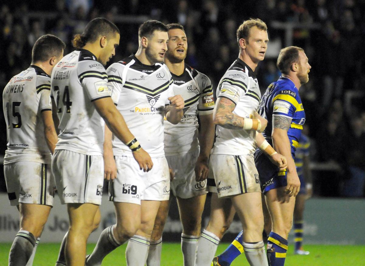 Brown leads an inquest after a Wolves try against Widnes in 2015
