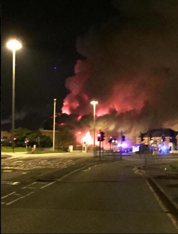 Reader Callum Leonard captuerd this shot as he drove past the blaze in the early hours of the morning.