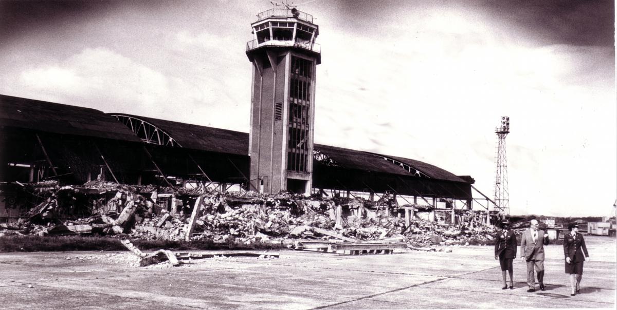 Burtonwood Airbase during demolition