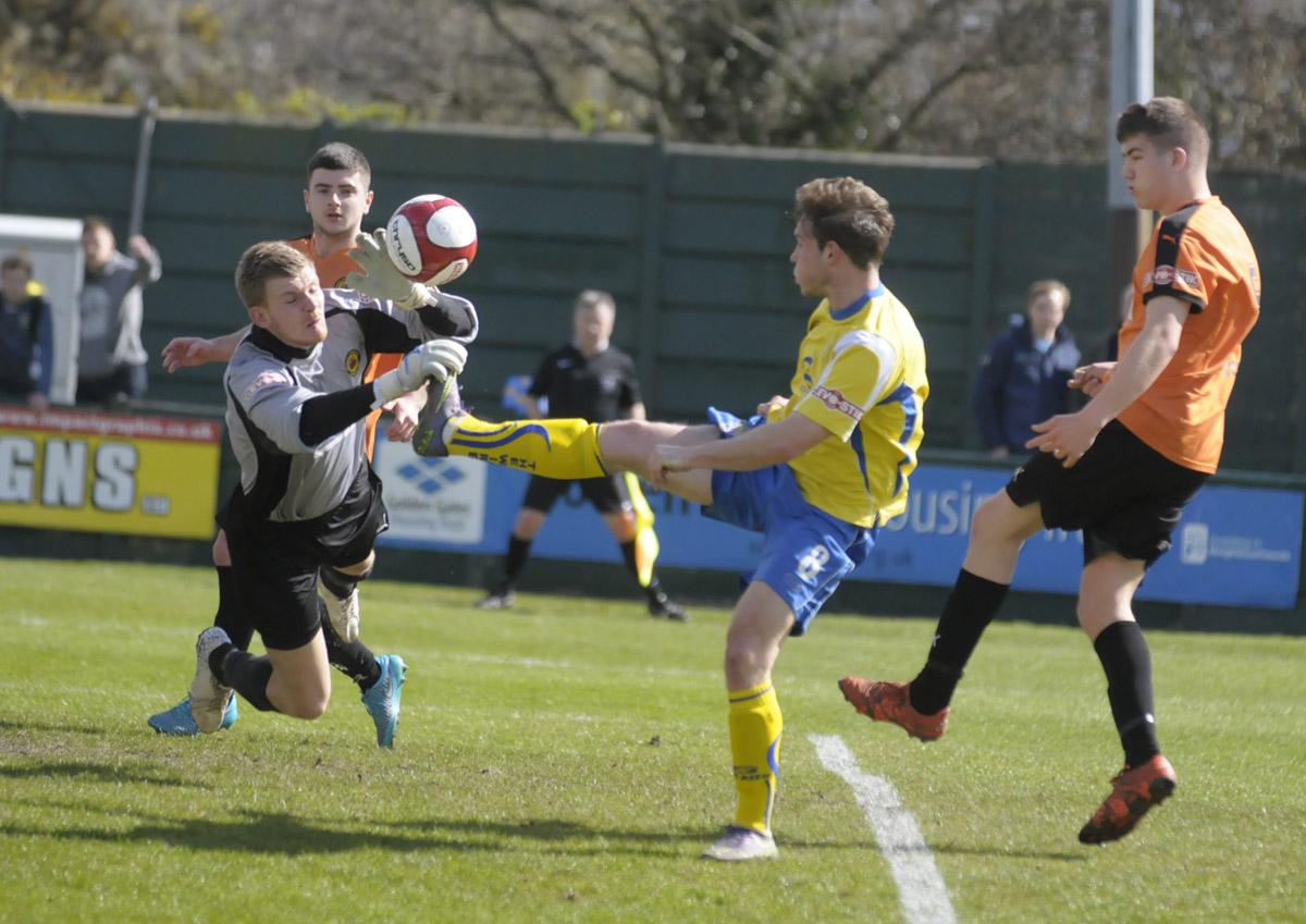 Yellows beat Prescot Cables 6-1 to win title and secure promotion. Pictures by Mike Boden