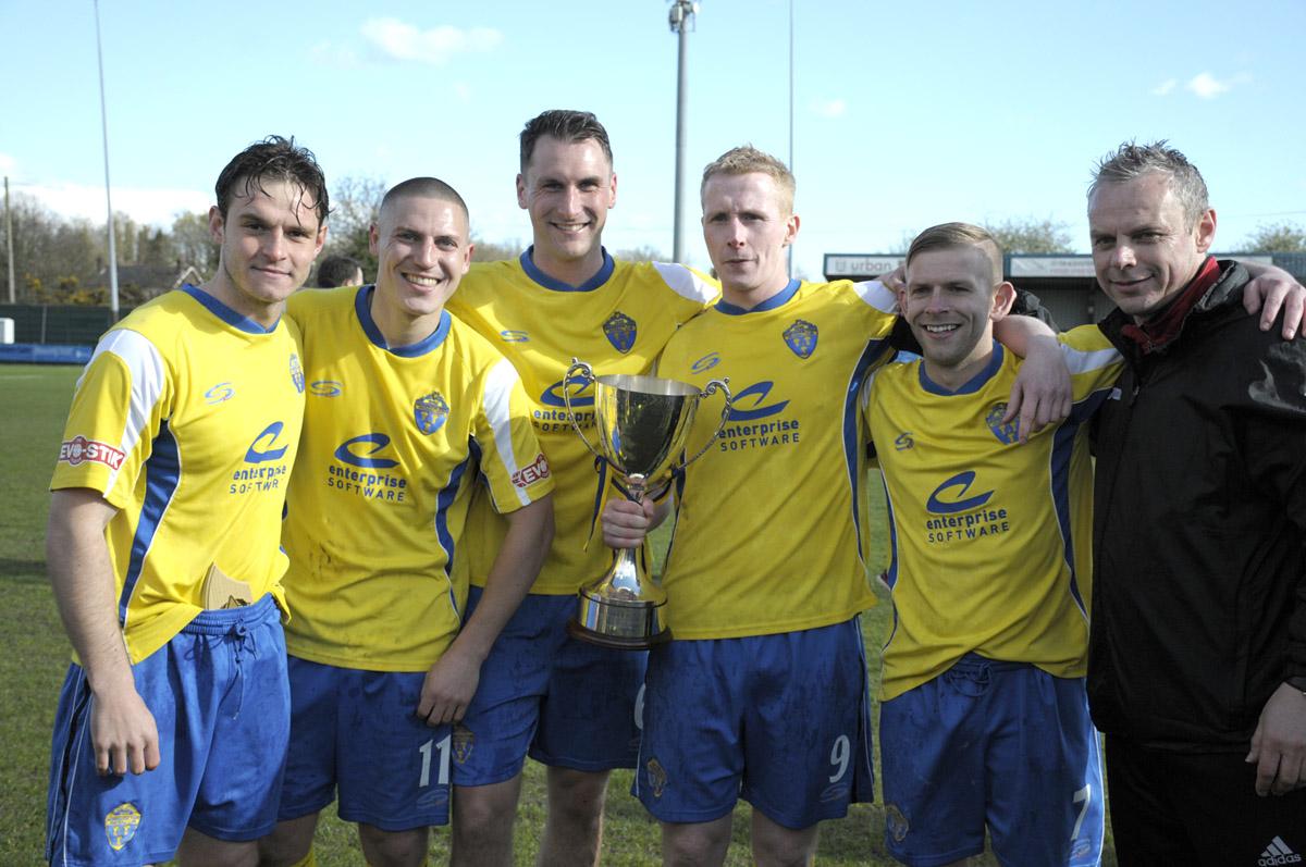 Yellows beat Prescot Cables 6-1 to win title and secure promotion. Pictures by Mike Boden