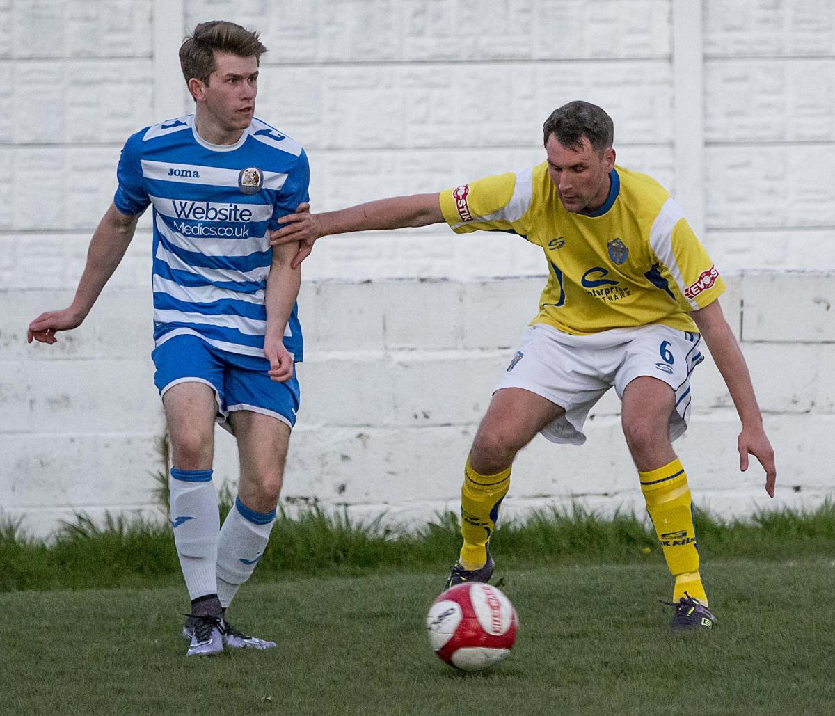 Action from Warrington Town's 3-1 win at Radcliffe Borough. Pictures by John Hopkins