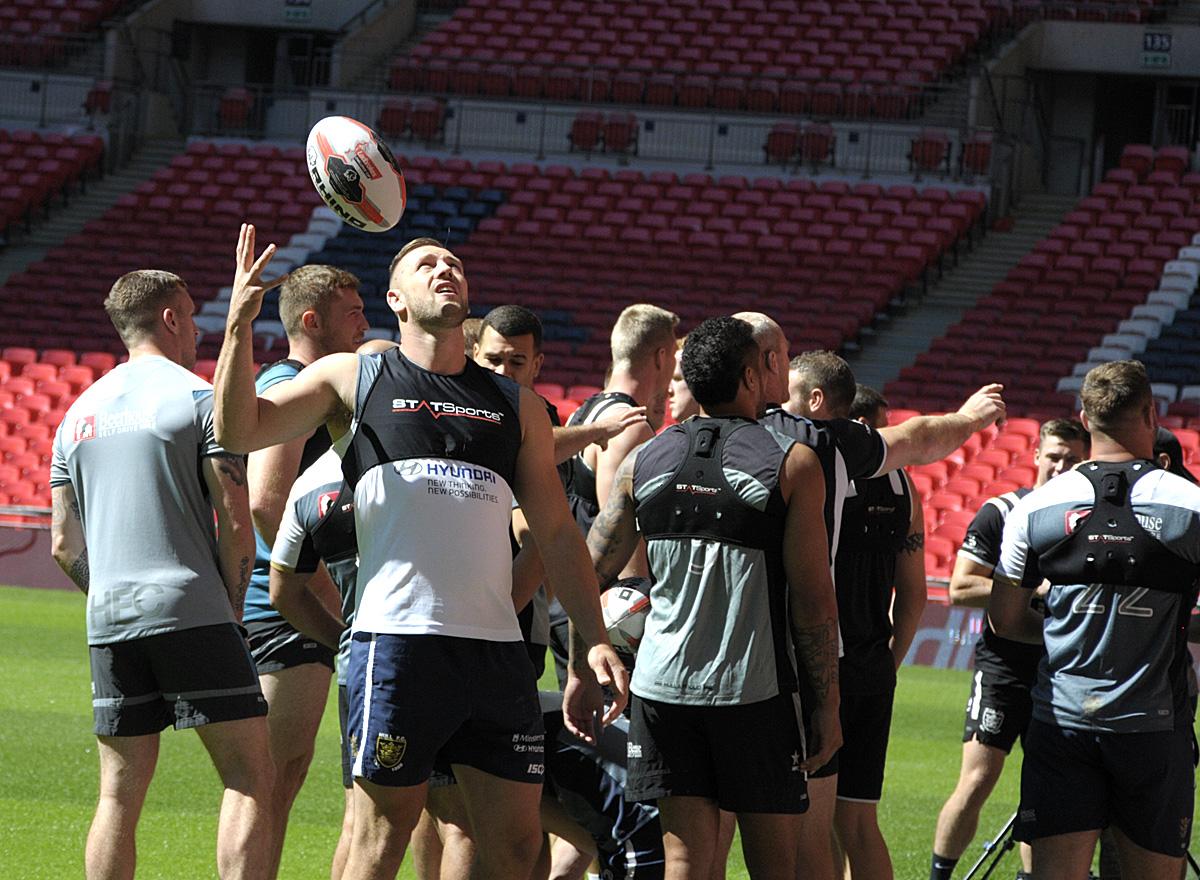 Pictures from Wembley on cup final eve, including the Captain's Run. Pictures by Mike Boden