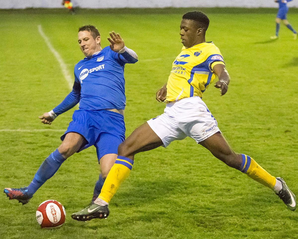 All the action as Warrington Town make it back-to-back victories with a comfortable win at Frickley. Pictures by John Hopkins