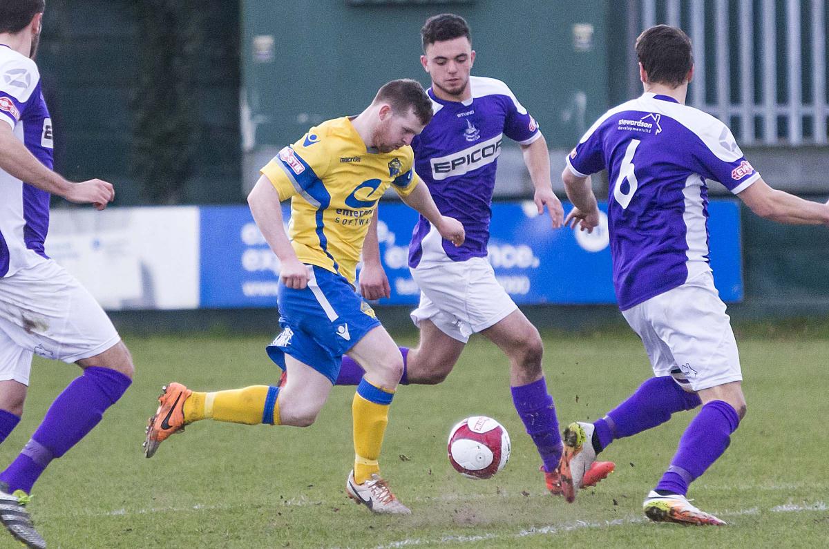 All the action as Yellows record a 1-0 home victory over Halesowen Town. Pictures by John Hopkins.