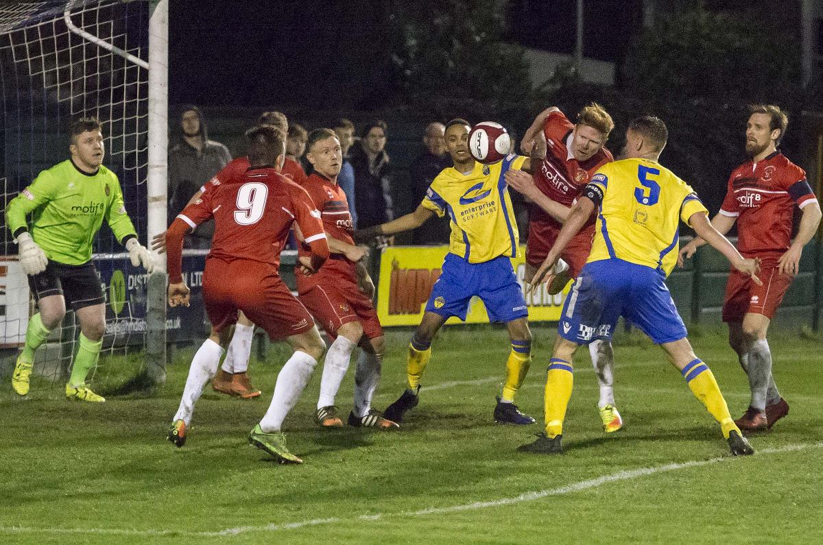 Action from Yellows' 2-0 defeat to Spennymoor on Tuesday night. Pictures by John Hopkins