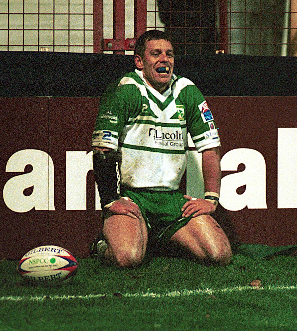 Mark Forster representing Ireland in the 2000 World Cup against New Zealand Maories in Dublin