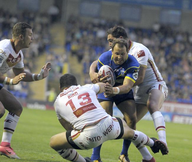 Action from The Wire's 22-22 draw with Catalans Dragons. Picture by Mike Boden