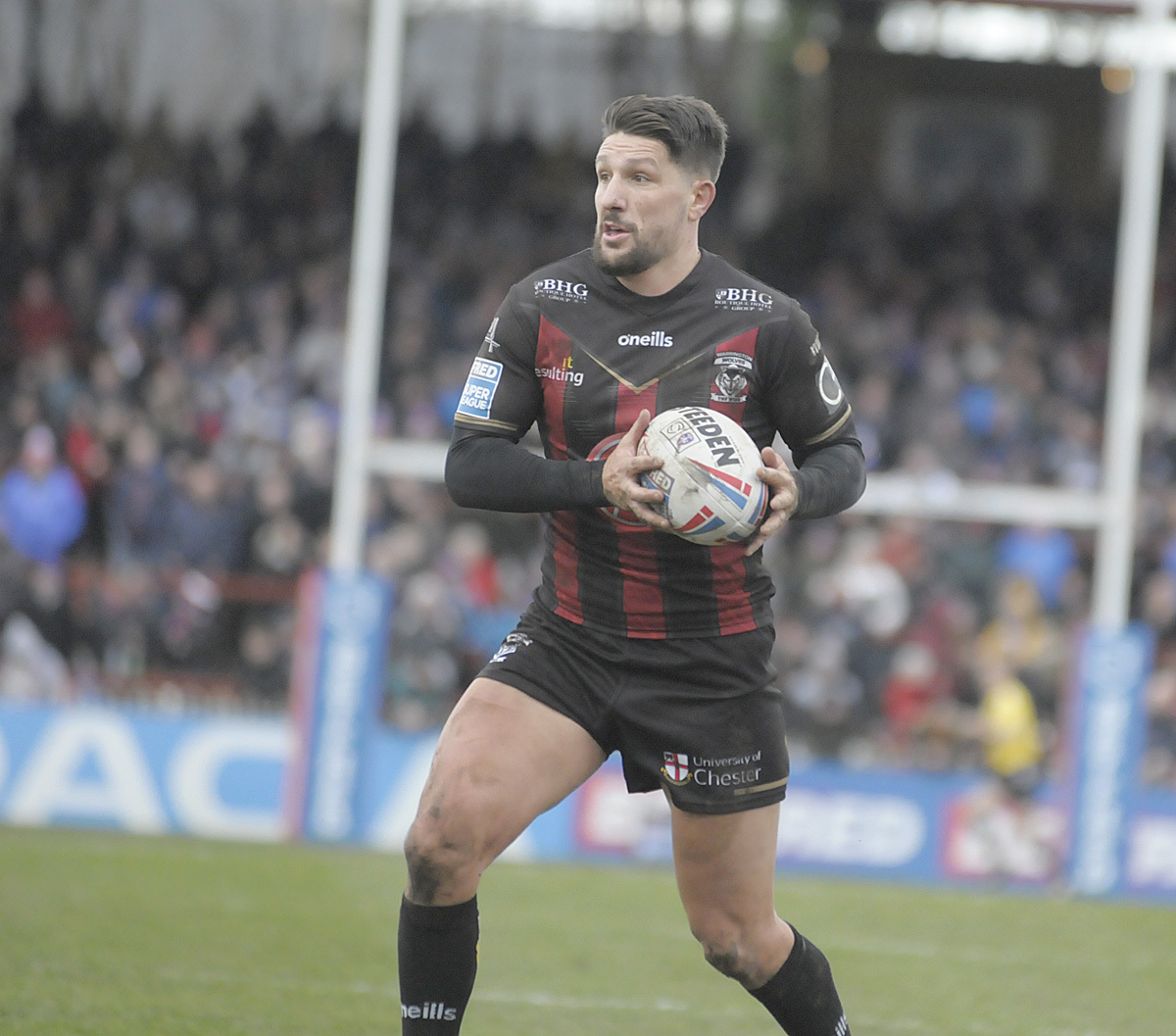 Gareth Widdop in action on his Warrington Wolves debut at Wakefield last February. Picture by Mike Boden