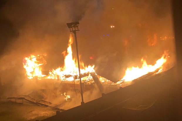 The fire at Eccleston Bowling Cbub last night, Tuesday