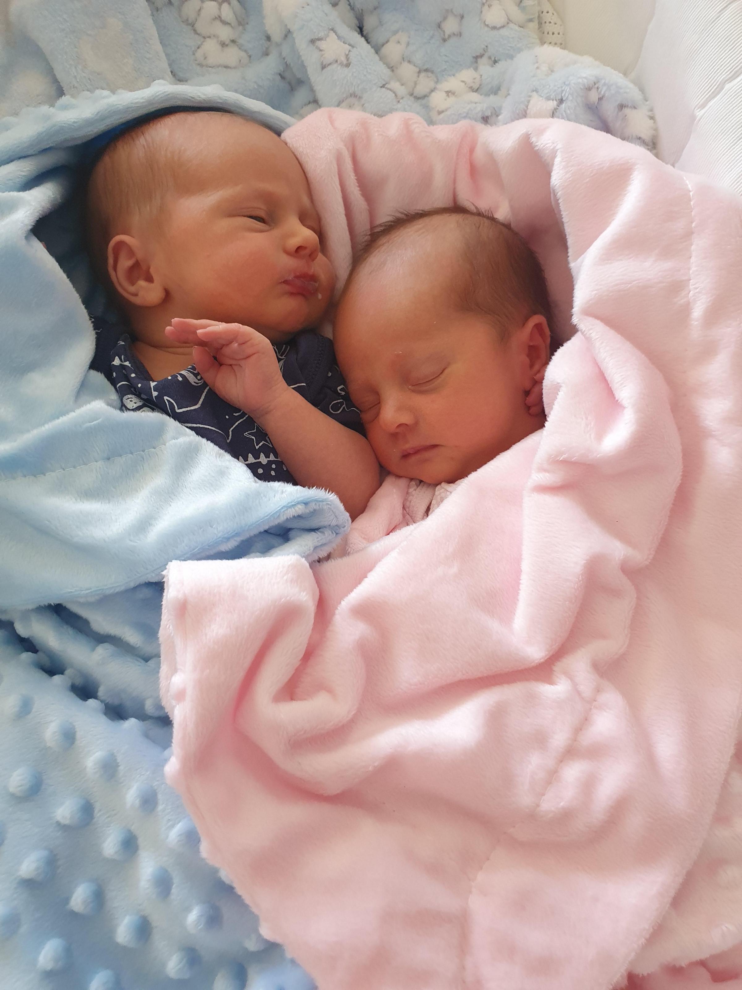 Warrington Guardian: George Peter Neil Anthony and Rose Alexandra Mae Cogley, born May 28 weighing 6lb 8oz and 6lb 6oz from Great Sankey