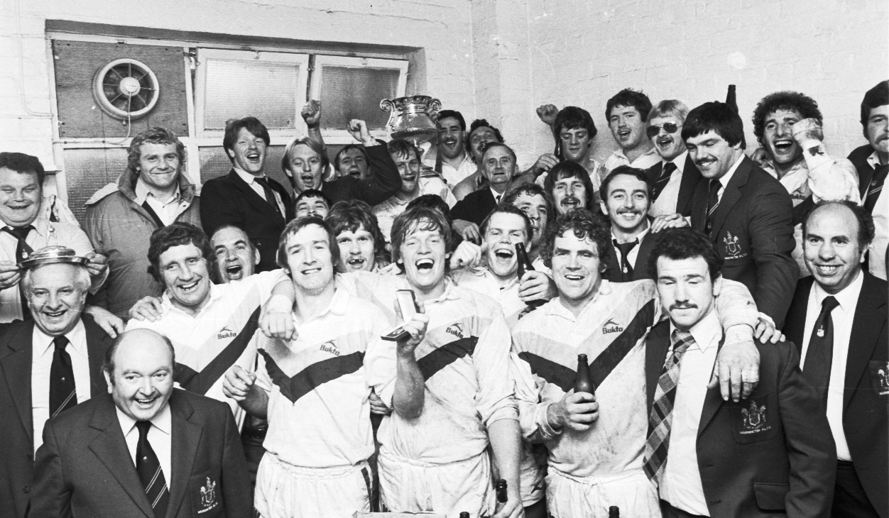 Dressing room celebrations following the 1980 final