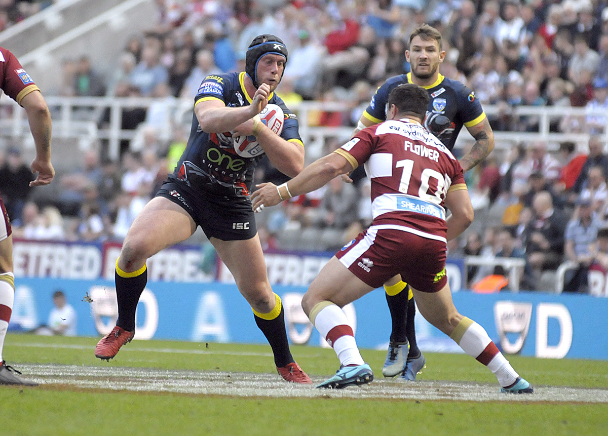 Chris Hill in action against Wigan at the 2018 Magic Weekend. Picture by Mike Boden