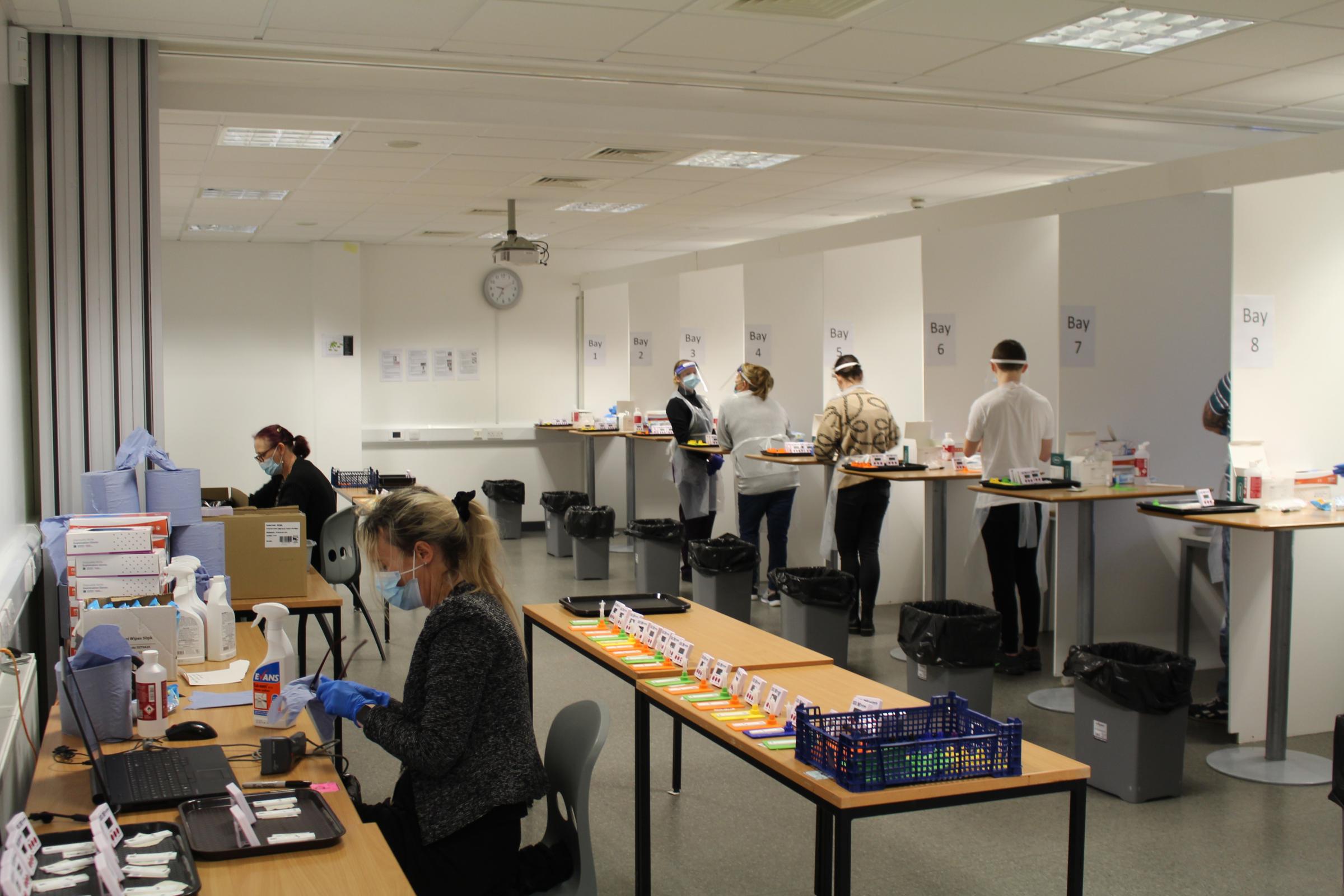 The Covid-19 testing programme at Warrington and Vale Royal College as students make a welcome return