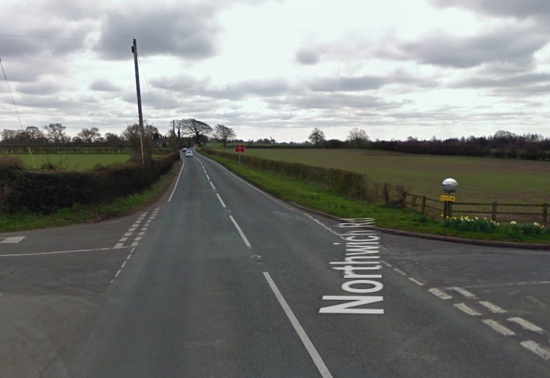 The crash occurred on Northwich Road in Whitley (Image: Google Maps)