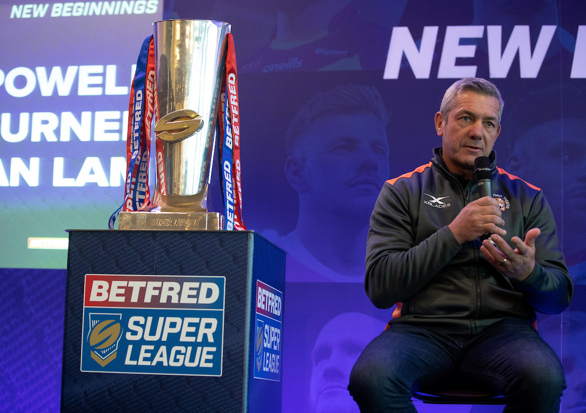 Powell with the Super League trophy. Picture by SWPix.com
