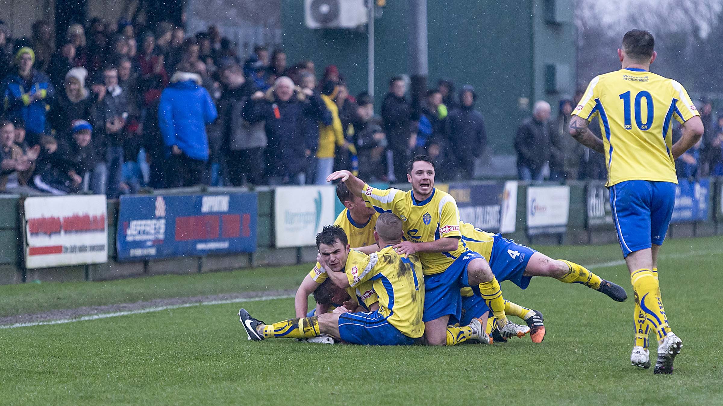 More than 1,000 people watched Yellows beat Northwich Victoria 4-2 in January 2016. Picture by John Hopkins