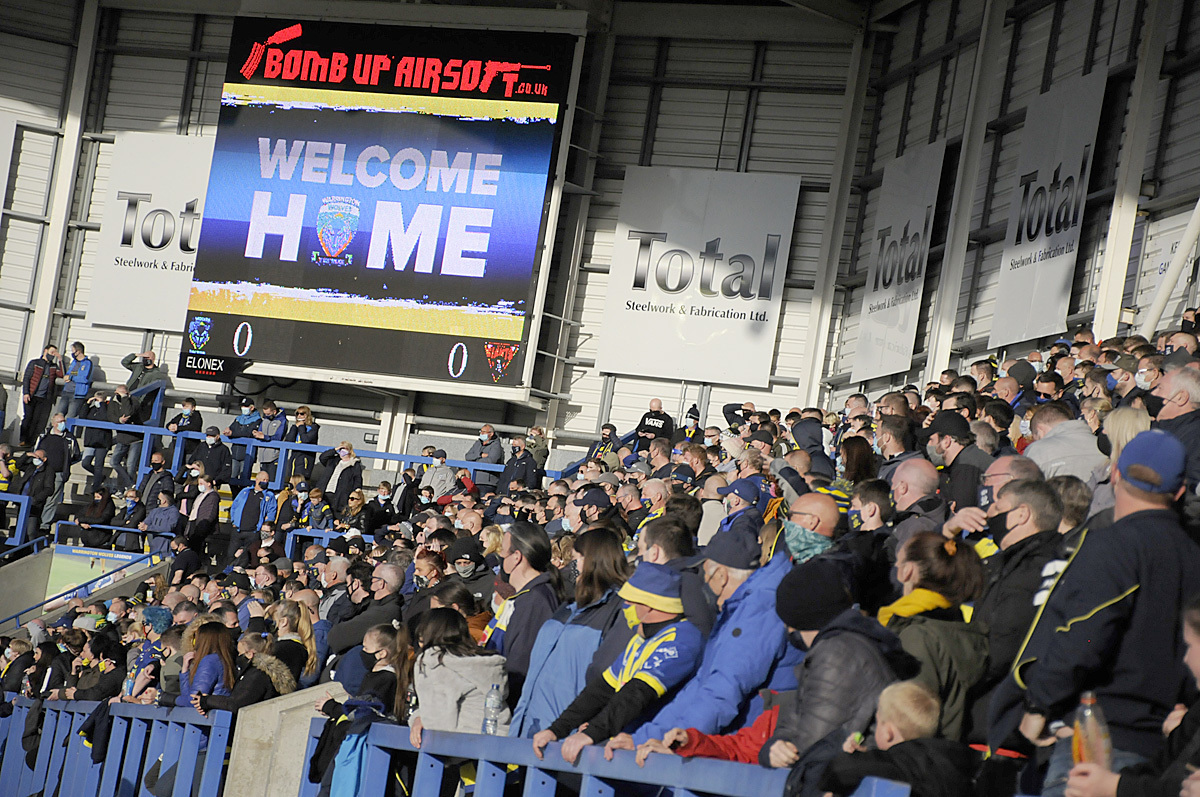 Supporters returned to The Halliwell Jones Stadium last May. Picture by Mike Boden