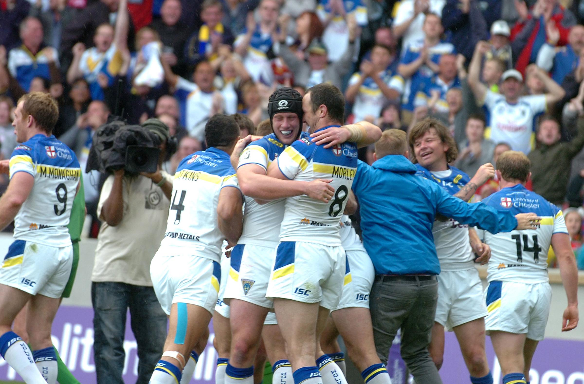 The celebrations that followed the 2012 semi-final win over Huddersfield. Picture by Mike Boden