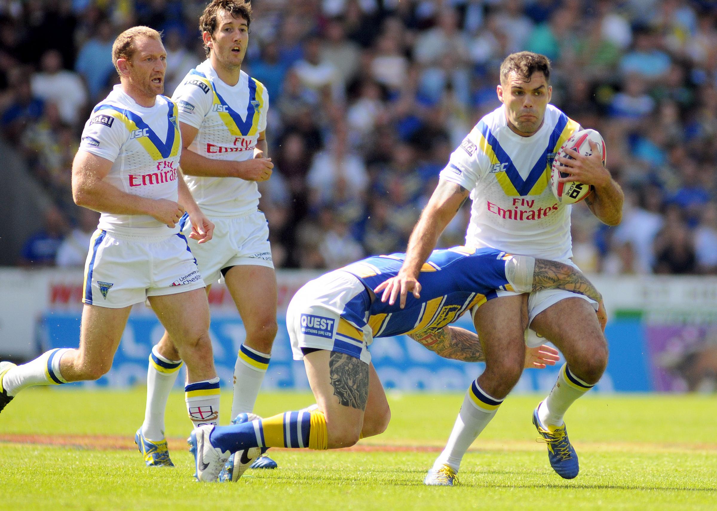 Action from the 2014 loss to Leeds Rhinos. Picture by Mike Boden