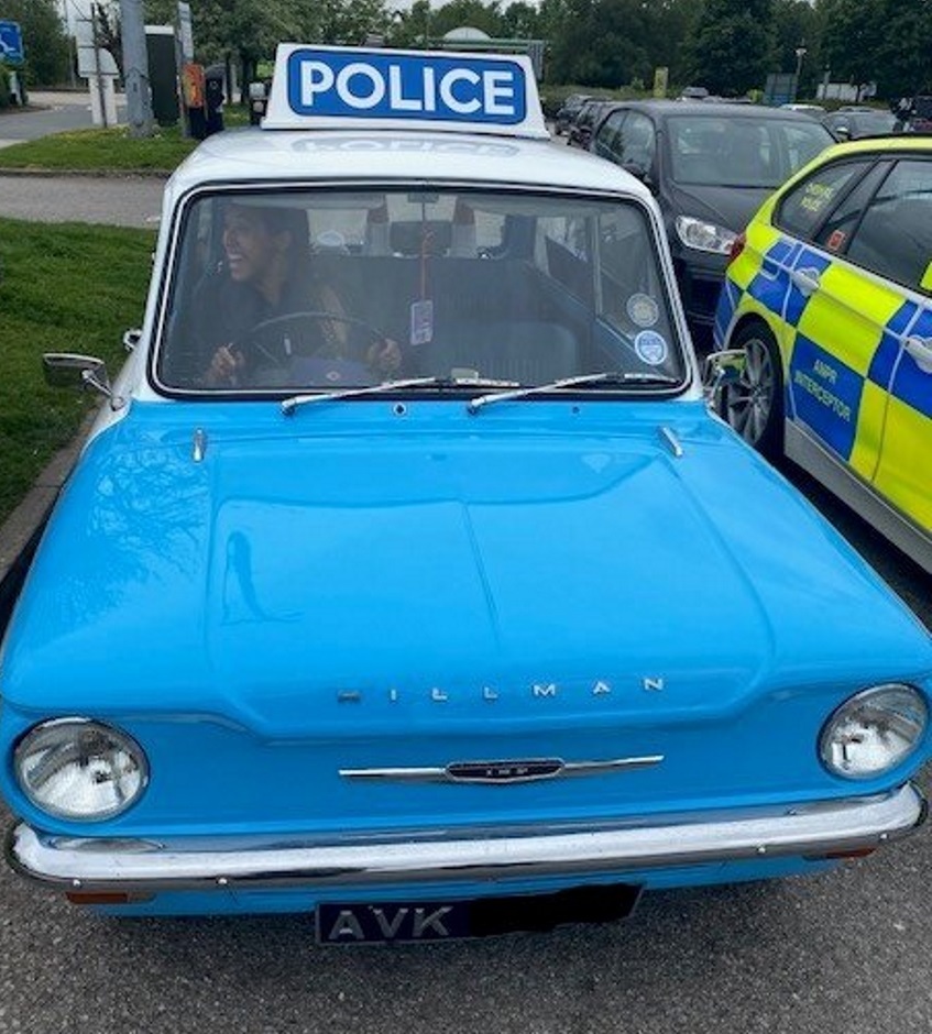 Classic Hillman Imp police car spotted at M6 Lymm Services (Image: North West Motorway Police/Twitter)