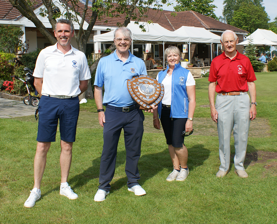 From left, Cheshire Golf president David Durling, Lymm Golf Club captain David Jones, Lady Captain Lottie Makin and President Ken Mitchell