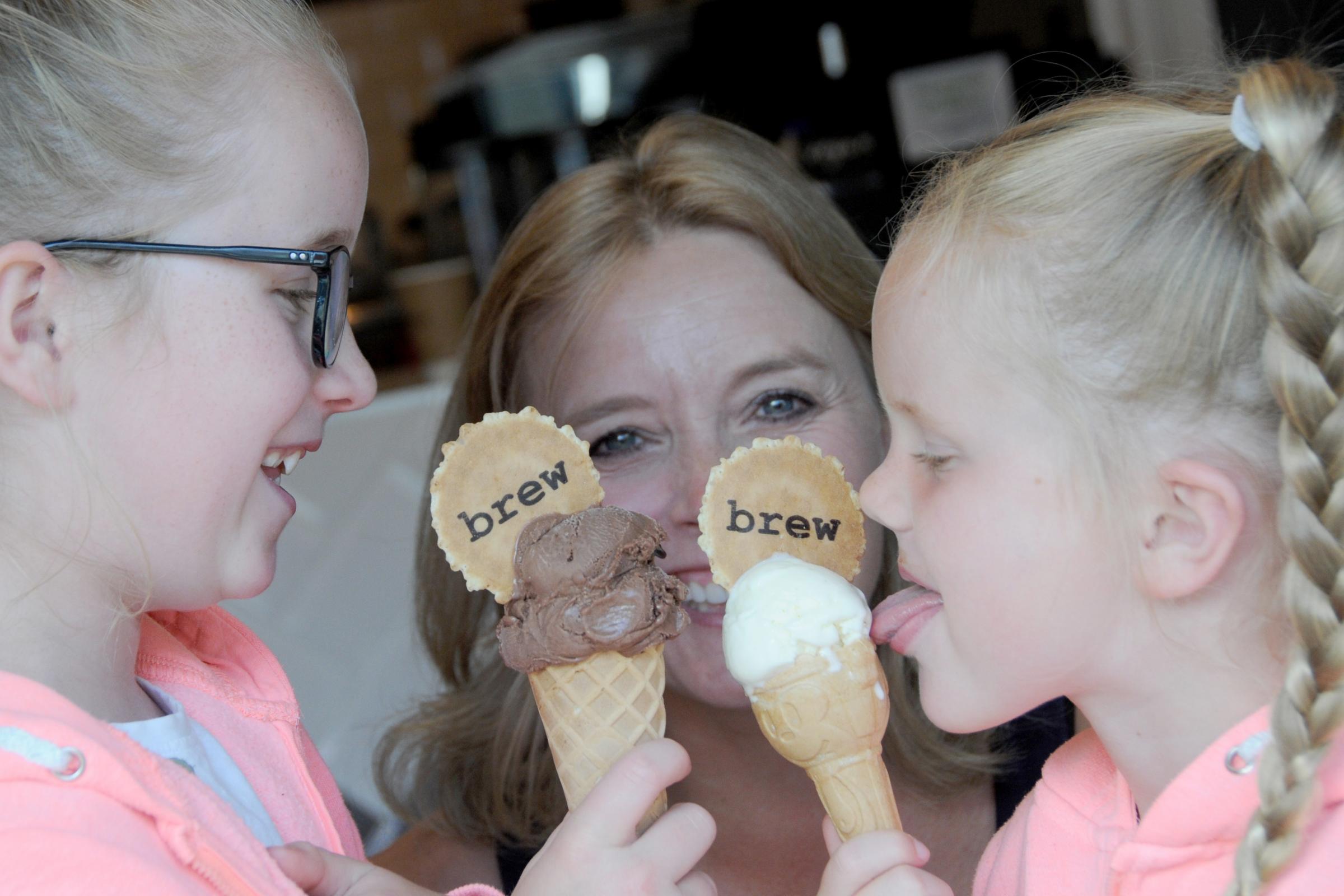 Kate with her ice cream loving nieces Eva and Mia