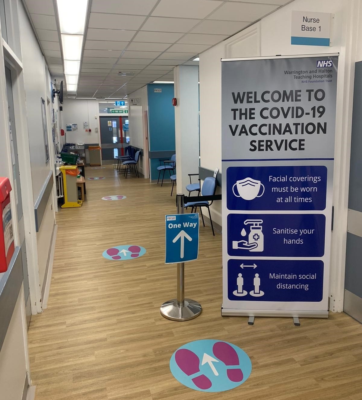 The drop-in vaccination clinic which has been set up at Warrington Hospital