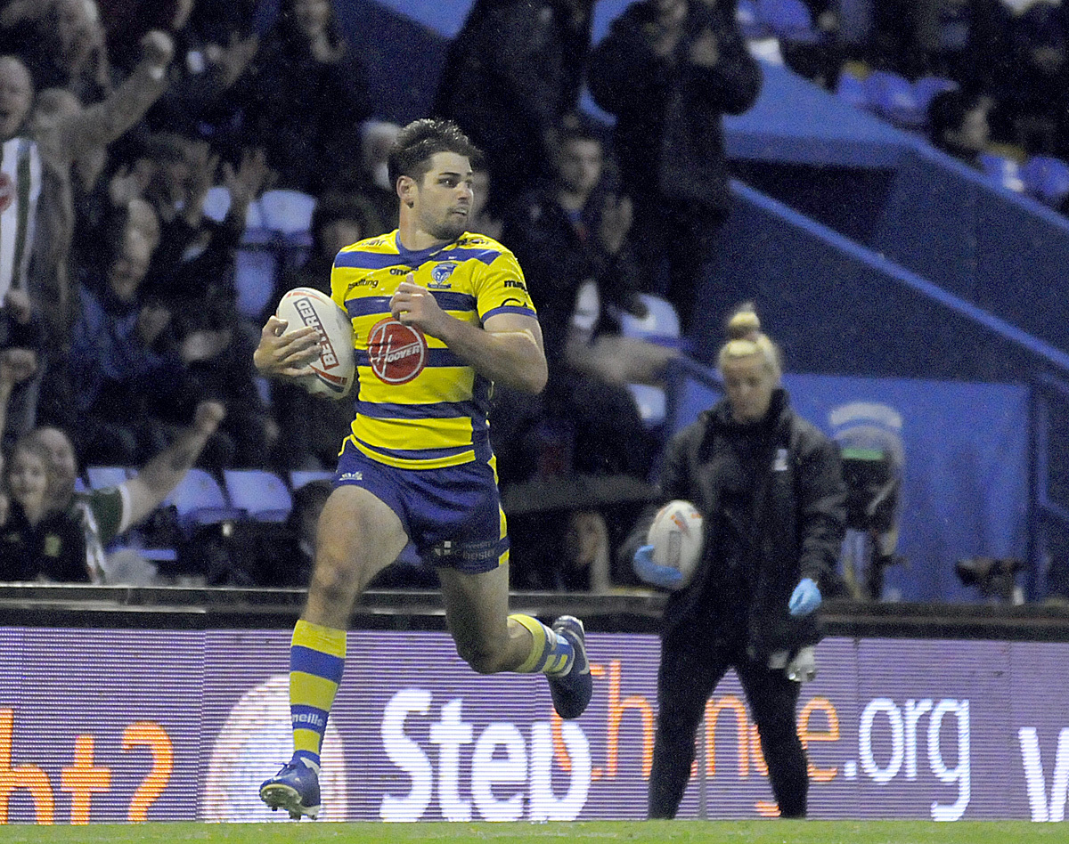 Jake Mamo storms clear to score the final try. Picture by Mike Boden