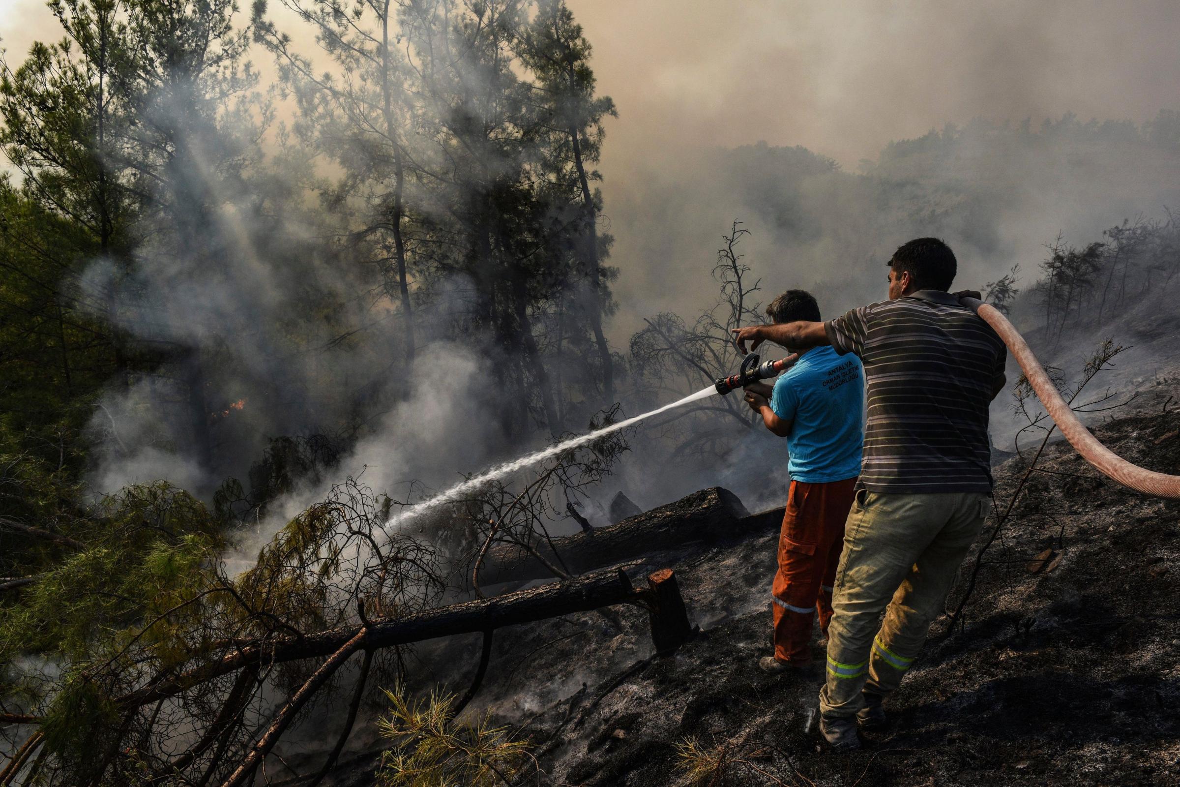 Wildfires rage in Southern Europe as heatwave peaks temperatures to more than 40C; hundreds of people evacuated
