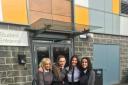 Tyra Gandonu in year 11 and some of her friends on their last day at Rhyddings Business and Enterprise Schooll