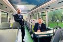 Warrington South MP Andy Carter with Ben Wakerley, managing director of Warrington's Own Buses
