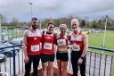 After the Chester Spring 5 miles race, from left, Warrington Athetics Club's Dan Schofield, Faith Roberts, Louise Blizzard and Dave Gill