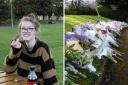 Brianna Ghey and floral tributes left at Culcheth Linear Park in the days following her death