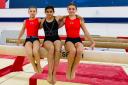 Gymnasts Izabel Donnelly, Ruby Cox and Lily Sewell