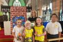 The Bishop of Warrington with children on Saturday
