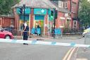 A police cordon at the scene after the crash