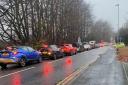 Traffic on Riverside Retail Park at peak hours in the past