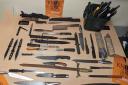 Some of the knives and blades surrendered in Warrington